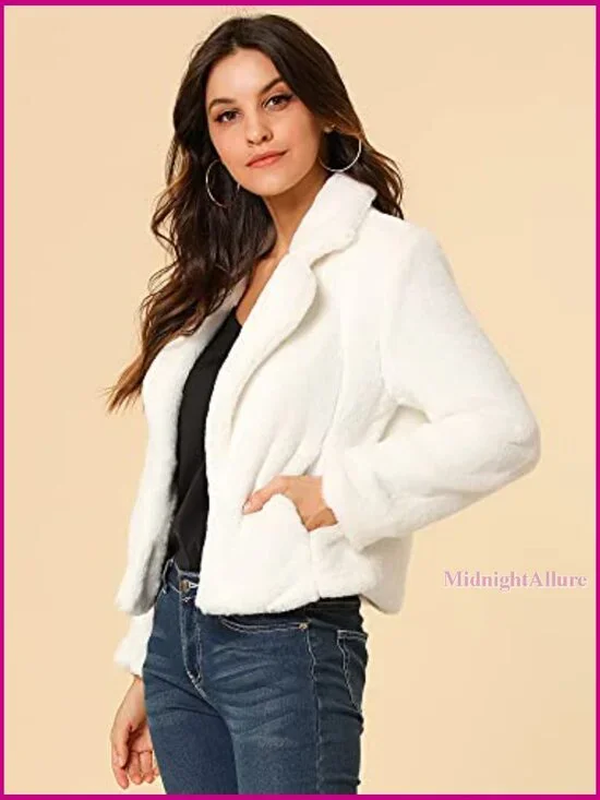 Cropped Faux Fur Jacket Shrug Loose Fit Soft Plush Open Front - Picture 4 of 6